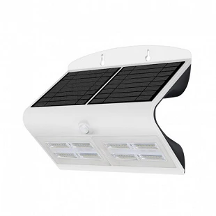 Applique murale LED solaire 6.8W + détecteur blanche