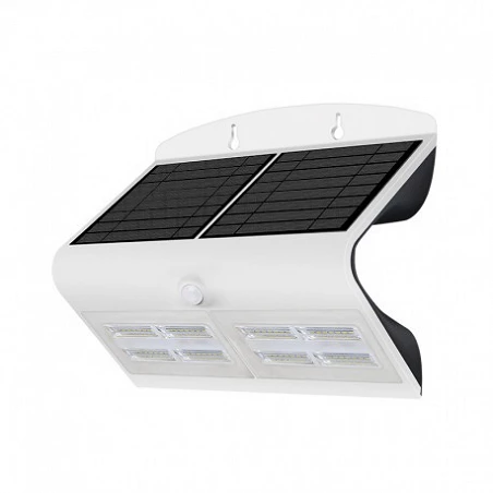 Applique murale LED solaire 6.8W + détecteur blanche