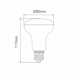 Ampoule LED E27 10W R-80   220V 120º R-LINE
